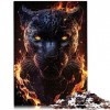 Fiery Flames Black Panther Jigsaw Puzzles for KidsCardboard Puzzles 1000 Piece Jigsaw Puzzles Jigsaw Puzzles Toy 10.27" x 20.