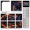 Fiery Flames Black Panther Jigsaw Puzzles for KidsCardboard Puzzles 1000 Piece Jigsaw Puzzles Jigsaw Puzzles Toy 10.27" x 20.