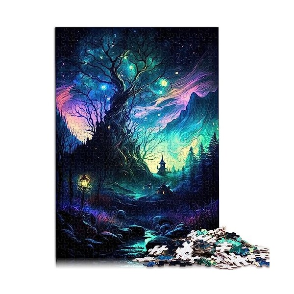 Magic Wolf Puzzle 1000 Pièces Puzzle pour EnfantsPuzzles en Carton pour Adultes Enfants 12+ Décoration de la Maison Puzzles 1