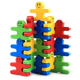 Blocs de Construction empilables en Bois pour Enfants, Jeux dempilage Jouets Enfants Montessori Animal Balance Blocks Toddle