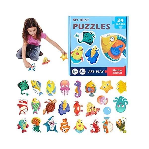 Jikiaci Puzzles pour de 3 à 5 Ans,Puzzle pour Tout-Petits - Puzzles de Fruits et légumes,Puzzle dapprentissage éducatif prés