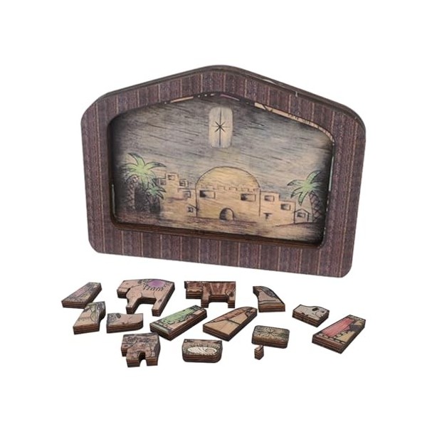 FLAVAS Puzzle de la Nativité en Bois, Puzzle de scène de la Nativité | Puzzle de Noël en Bois Puzzles Religieux de la Nativit