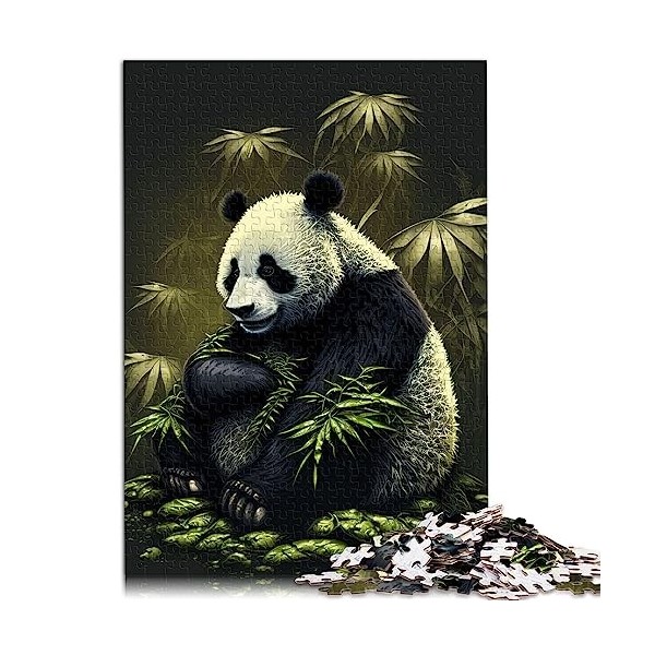 Panda Bambou Japon Puzzles Puzzles 1000 Pièces Puzzles pour Adultes Enfants Puzzles pour Adultes et EnfantsCardboard Puzzles 