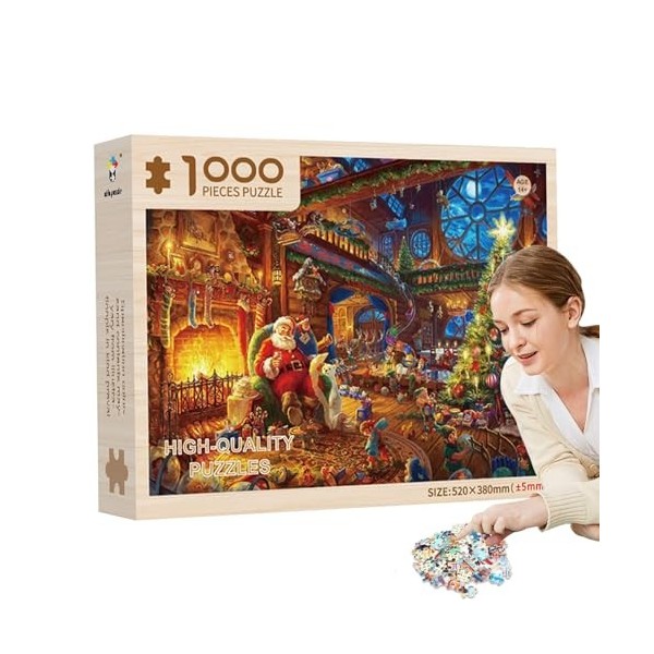 Povanjer Puzzles 1000 pièces | Puzzle de Grande pièce avec scène chaleureuse de Mariage de Noël – Décorations dintérieur Mig