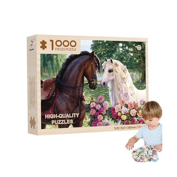 Povanjer Puzzles 1000 pièces | Puzzle de Grande pièce avec scène chaleureuse de Mariage de Noël – Décorations dintérieur Mig