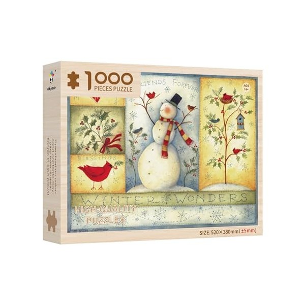 Povanjer Puzzles 1000 pièces | Puzzle de Grande pièce avec scène chaleureuse de Mariage de Noël – Décorations dintérieur Mig