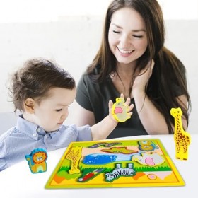 JVAN Puzzles danimaux pour Tout-Petits | Gros Puzzle en Bois avec Formes danimaux,Gros Puzzle pour la Coordination œil-Main