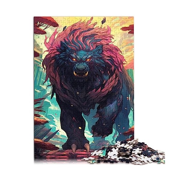 Puzzles en Forme de Loup Noir pour enfantsPuzzles en Carton 1000 pièces Puzzles pour Adultes Enfants pour Adultes Famille Des