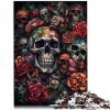 Jigsaw Puzzles for Adults Puzzle Skull and Roses Skull Rose 1000Piece Jigsaw Cardboard Puzzles Family Puzzle Game 10.27" x 20