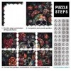 Jigsaw Puzzles for Adults Puzzle Skull and Roses Skull Rose 1000Piece Jigsaw Cardboard Puzzles Family Puzzle Game 10.27" x 20