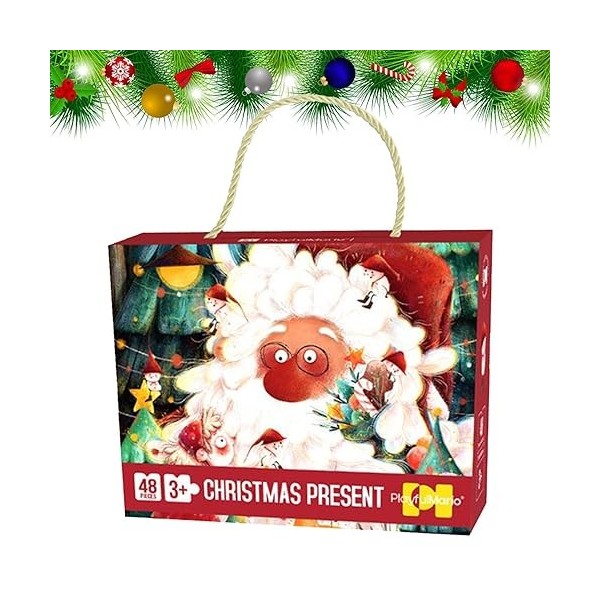 PPARK Jouet de Puzzle de Noël pour | Puzzle de Noël décoratif pour,Jouets de développement pour la Maison, soirée à thème, éc