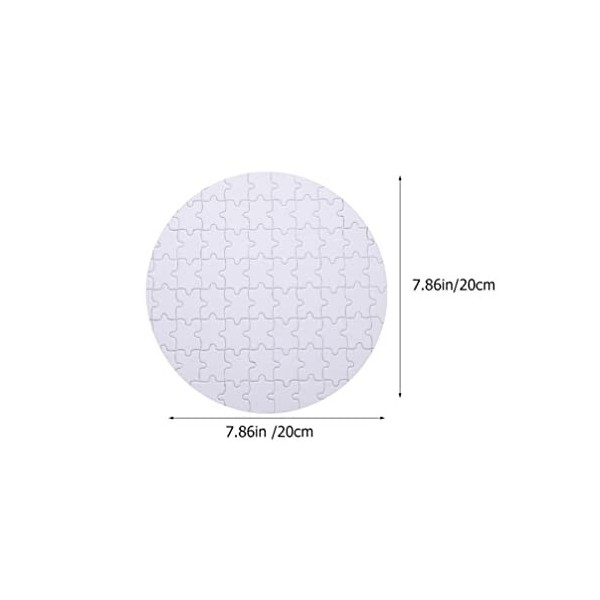 SEWACC 4 Pièces Casse-tête Rond Gratter Et Renifler Puzzle Blanc Puzzles Ronds à Transfert Thermique Scie Sauteuse Enfant Sub