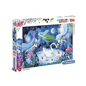 Clementoni- Puzzle Brilliant Fairy Night 104pzs Does Not Apply Fairies, 20165, Multicolore, One Size