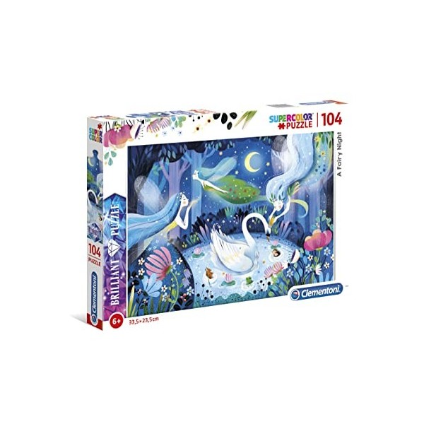 Clementoni- Puzzle Brilliant Fairy Night 104pzs Does Not Apply Fairies, 20165, Multicolore, One Size