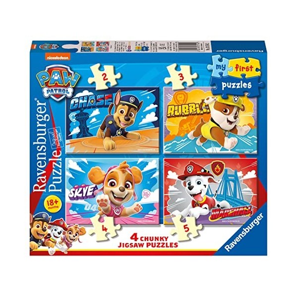 Ravensburger Paw Patrol Toys – Mes Premiers Puzzles pour Tout-Petits à partir de 18 Mois – 2, 3, 4 et 5 pièces, 3154