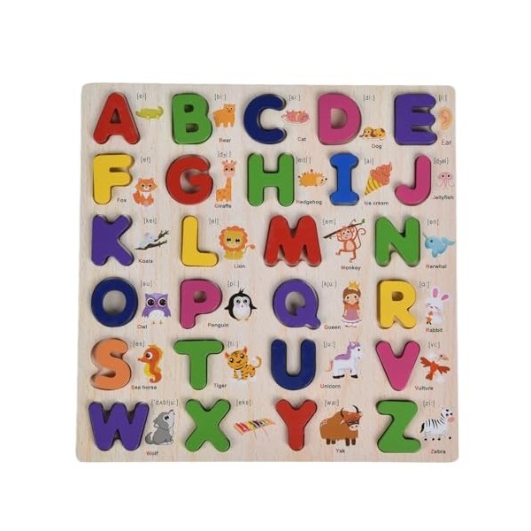 Shanrya Puzzles lettres de lalphabet et chiffres préscolaires - Couleurs intéressantes pour les tout-petits nouveau tableau