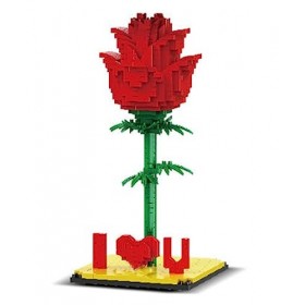 Modbrix Lot de 528 blocs de construction de qualité supérieure Rose Diorama pour amoureux