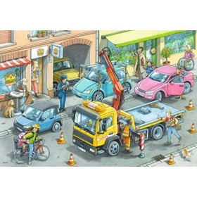 Ravensburger- Müllabfuhr Und Abschleppwagen Animals 05096 Puzzle pour Enfants-2 x 24 pièces, Blanc