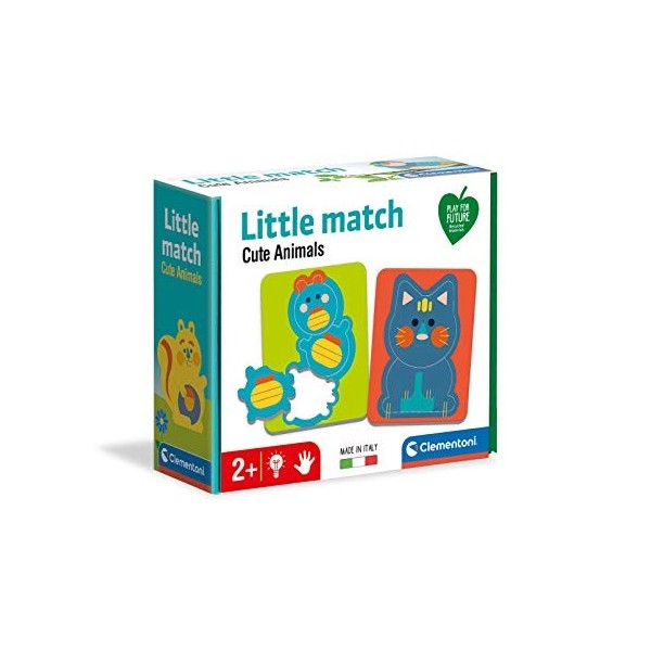 Clementoni- Little Match-Petits Animaux-6 Mini Puzzles à encastrer-Jeu éducatif pour Enfants de 2 Ans-Fabriqué en Italie, 163