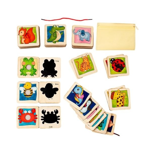 LIETEX Puzzle danimaux, cartes de puzzle danimaux | Puzzle de combinaison de couleurs danimaux, activités pour tout-petits