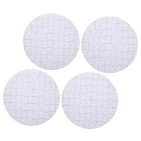 TOYANDONA 4 Pièces Casse-tête De Flans De Sublimation Puzzle De Sublimation De Forme Ronde Puzzle Vierge Bricolage Enfant Bla