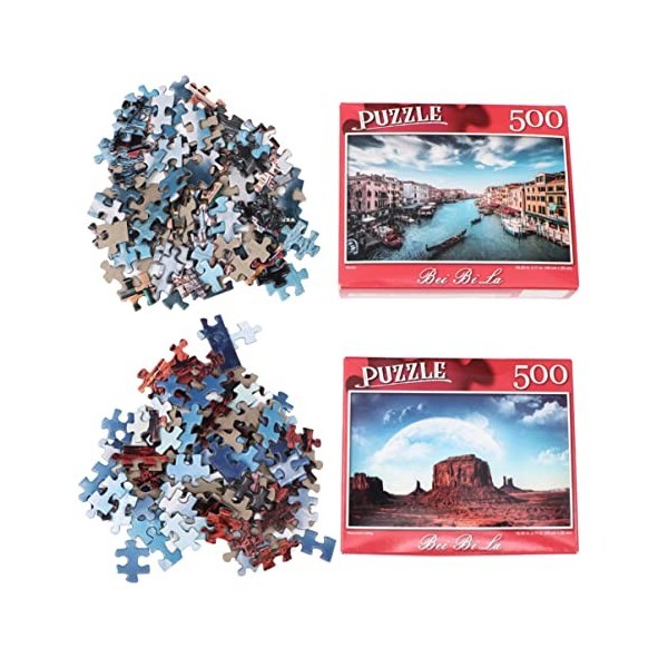 TOYANDONA 500 Pièces 2 Ensembles Scie Sauteuse 500 Énigmes pour Célèbres Puzzles De Peinture Puzzle Peinture à lhuile Célèbr