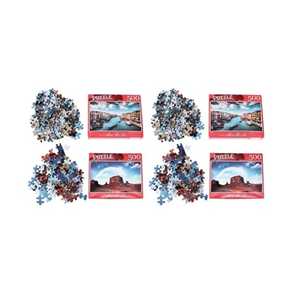 TOYANDONA 500 Pièces 2 Ensembles Scie Sauteuse 500 Énigmes pour Célèbres Puzzles De Peinture Puzzle Peinture à lhuile Célèbr