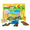 BOWCS Puzzles danimaux pour Tout-Petits, Gros Puzzle en Bois avec Formes danimaux, Jouets de motricité Fine pour, pour Cham