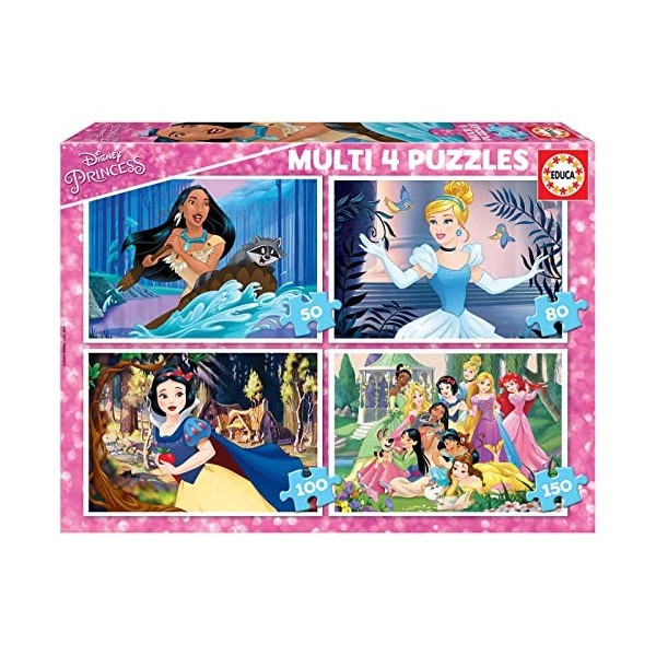 Educa - Princess Multi 4 in 1 Disney Princesses, 17637, Cranberry