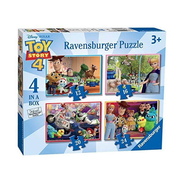 Ravensburger Disney Toy Story 4 – Puzzle 4 dans une boîte 12, 16, 20, 24 pièces pour enfants à partir de 3 ans