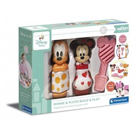Clementoni - Minnie et Pluto - Construis et Joue - Développement Cognitif - Tournevis pour Visser et Dévisser les Personnages
