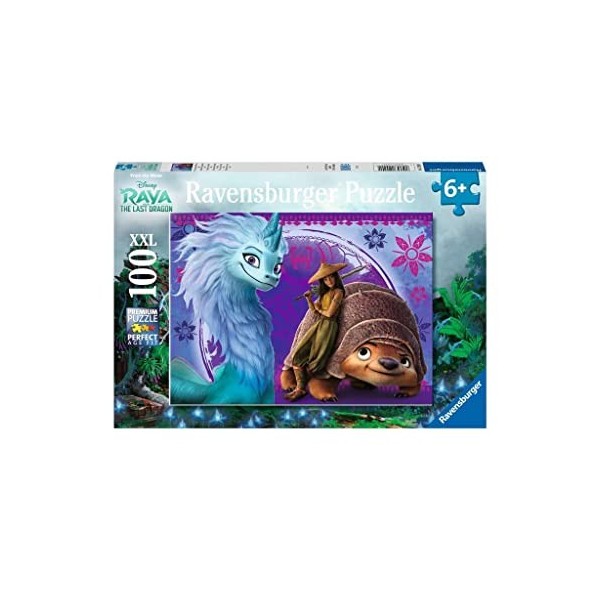 Ravensburger - Puzzle Enfant -Puzzle 100 p XXL - Le monde fantastique de Raya - Disney Raya et le dernier dragon - Dès 6 ans 