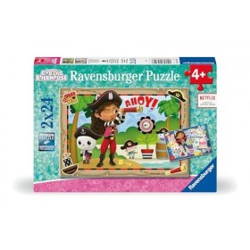 Ravensburger - Puzzle pour enfants - 2x24 pièces - La fête des pirates / Gabbys Dollhouse - Dès 4 ans - Puzzle de qualité su