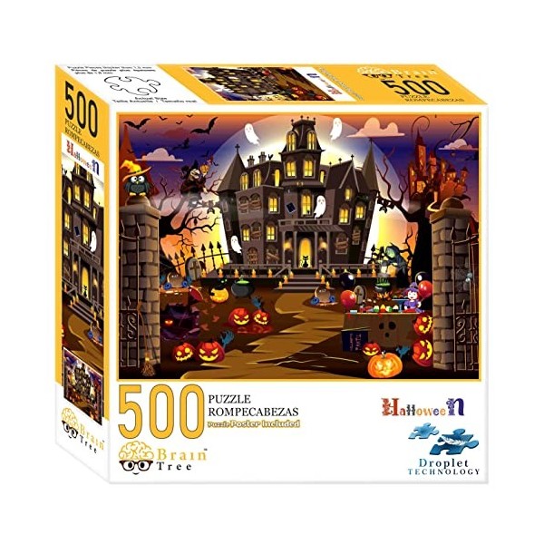 Brain Tree - Halloween Puzzle 500 Piece Puzzles for Adults: With Droplet Technology for Anti Glare & Soft Touch