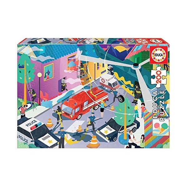 Educa - Puzzles Junior. Service Secours. Puzzle Enfant 200 pièces. +8 Ans. Ref. 18609