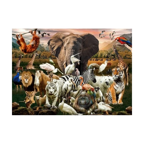 Brain Tree - Animals 500 Piece Puzzles for Adults: With Droplet Technology for Anti Glare & Soft Touch