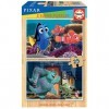 Educa - Pixar Le Monde de Nemo et Monster University. 2 Super Puzzles de 25 pièces en Bois. Ref. 18597