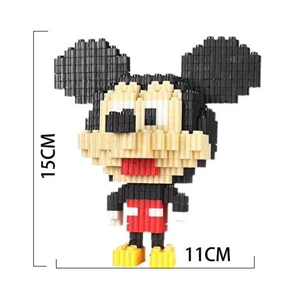 wopin Mickey Cartoon Micro Diamond Blocs, Mickey Mouse Building Building Blocks,Jeu de Briques de Construction de Souris, Puz