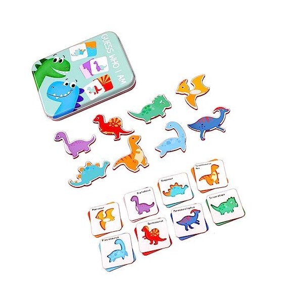 1 Jeu Kids Toys Puzzle dinausore Puzzle dintelligence edutoy Puzzle coloré Toys for Kids goûter Jouet Tout-Petit en Bois