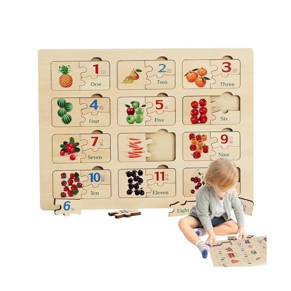 TESAY Puzzle de Correspondance de nombres,Jeu de Correspondance de nombres - Jouets de motricité pour de 3 Ans et Plus, garço