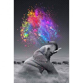 Puzzle Adulte 1000 Pièces Animaux Paysages DÉléphants Artisanat Cadeau Famille Puzzle Classique 3D Puzzle Jouet en Bois Cade