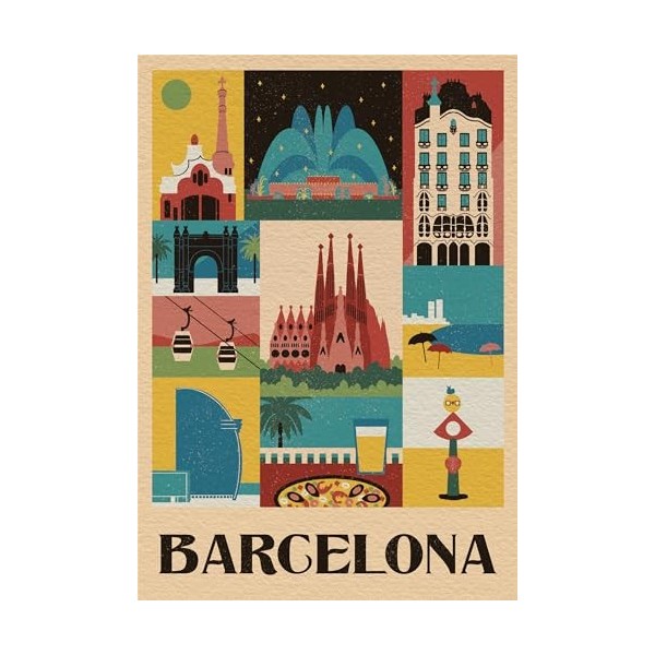 Clementoni- Style in The City Barcelona – 1000 pièces, Puzzle Ville, Illustrations dauteur, Vertical, Divertissement pour Ad