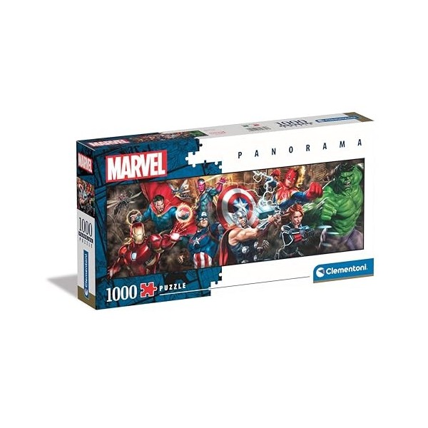 Clementoni Collection Panorama – Marvel The Avengers – 1000 pièces, Puzzle panoramique, Horizontal, Divertissement pour Adult