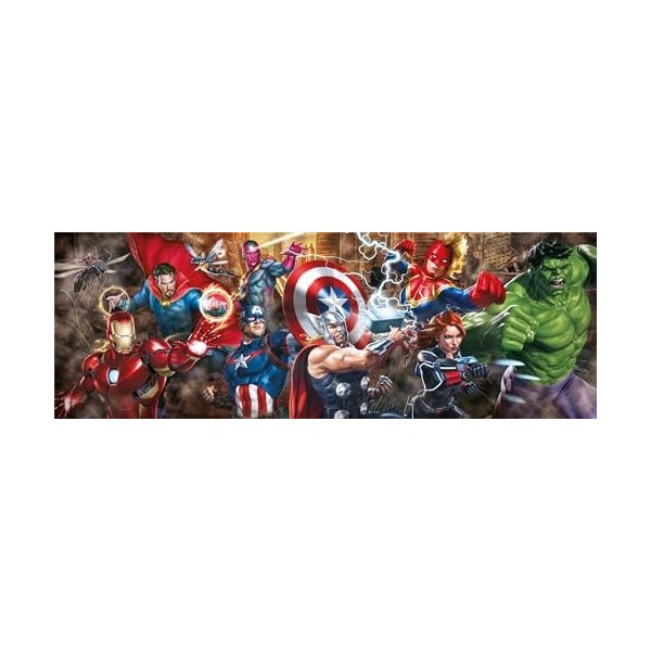 Clementoni Collection Panorama – Marvel The Avengers – 1000 pièces, Puzzle panoramique, Horizontal, Divertissement pour Adult