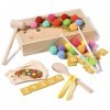 Oderra Jeux Montessori Hérisson Comptage, Jouets Educatifs avec Baguettes et Marteau et Pinces et Cuillère, Activite Enfant p