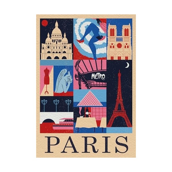 Clementoni- Style in The City Paris – 1000 pièces, Puzzle Ville, Illustrations dauteur, Vertical, Divertissement pour Adulte