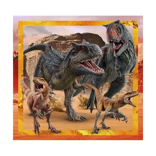 Clementoni Supercolor Jurassic World – 3 x 48 Comprend 3 48 pièces Enfants 5 Ans, Puzzle Dessins animés, fabriqué en Italie