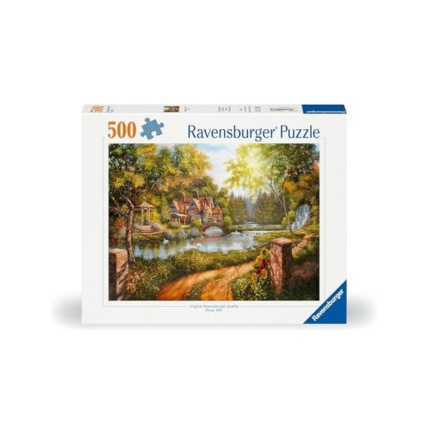 Ravensburger 12000218-Cottage sur la rivière-Puzzle de 500 pièces pour Adultes et Enfants à partir de 10 Ans, 12000218
