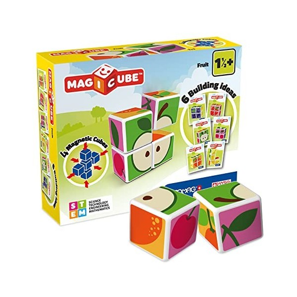 Geomag - MAGICUBE - 3 Cubos Peppa Pig - Travel With Peppa - Bloques Magnéticos Para Niños A Partir De 1 Año - Enfoque Montessori - Juego Educativo En 3D - Estimula