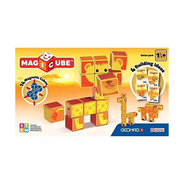 Geomag MagiCube 131 Fruit, Constructions Magnétiques et Jeux Educatifs, 4 Cubes Magnétiques